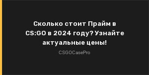 Сколько стоит Прайм в CS:GO в 2024 году?